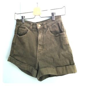high waisted american apparel denim shorts